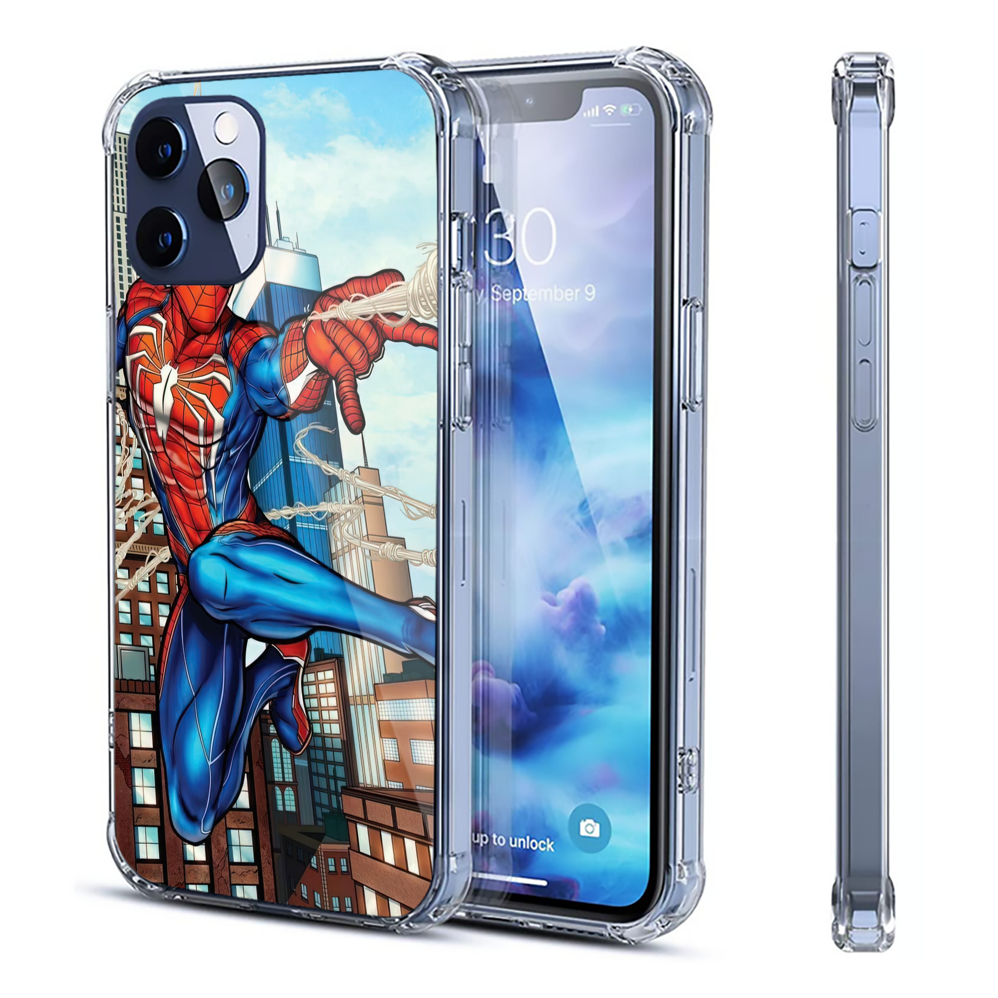 （画像用） Spider Man スパイダーマン 【iPhone 12シリーズ対応】透明スマホケース（クリアソフトケース）